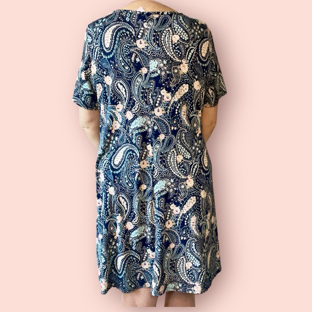 PAISLEY SHORT SLEEVE DRESS WITH POCKETS - Picture 2 of 7